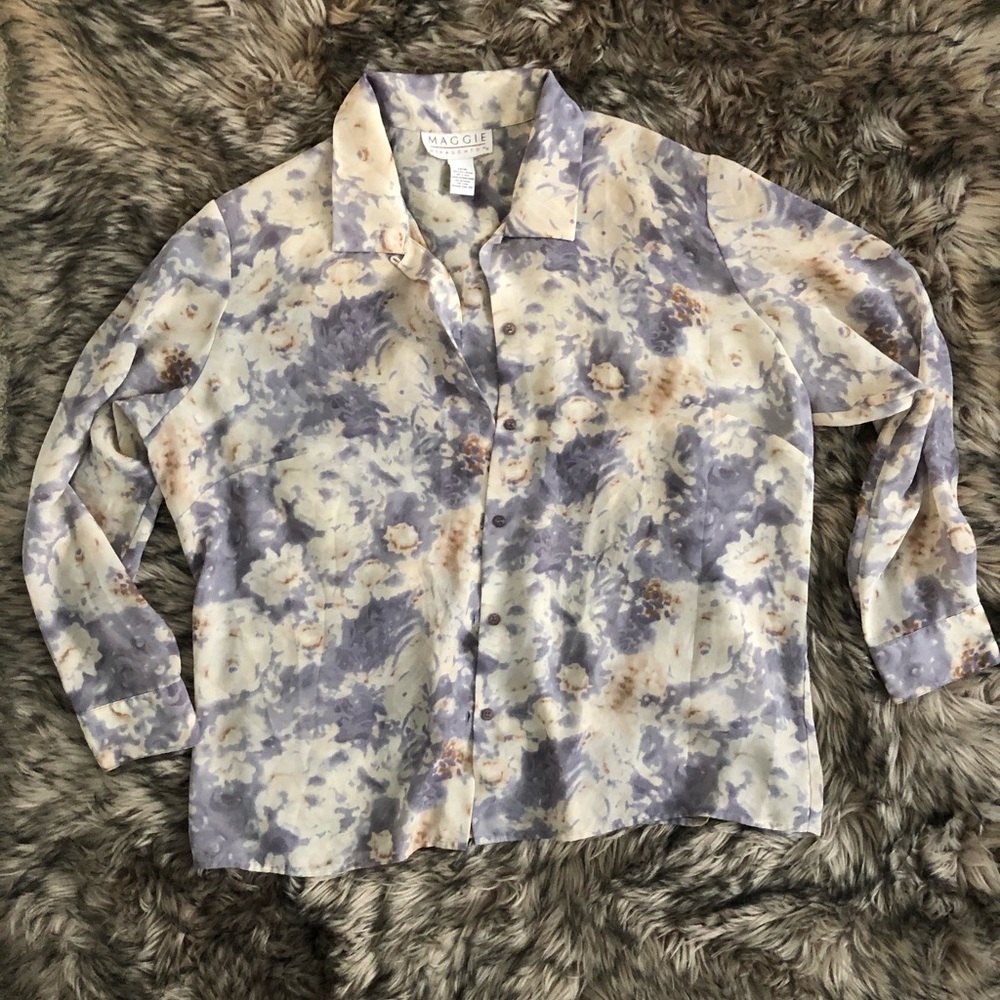 Print sheer shirt